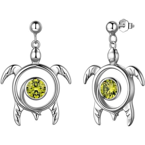 Adjustable Turtle Earrings Aurora Tears Set Celtic Spiral 925 Sterling Silver - Picture 2 of 6